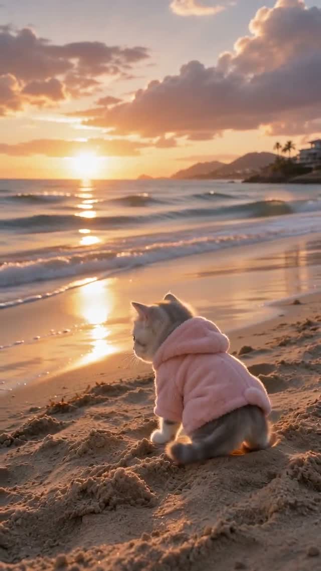 Cat on the Beach
