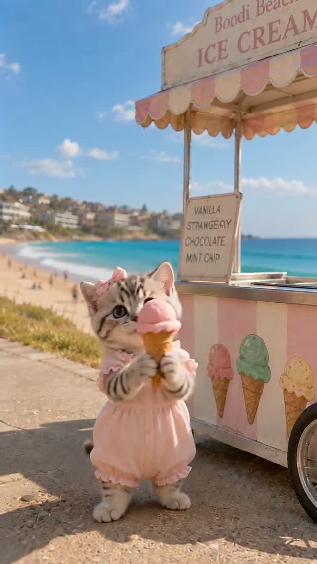 Seaside Ice Cream Cat