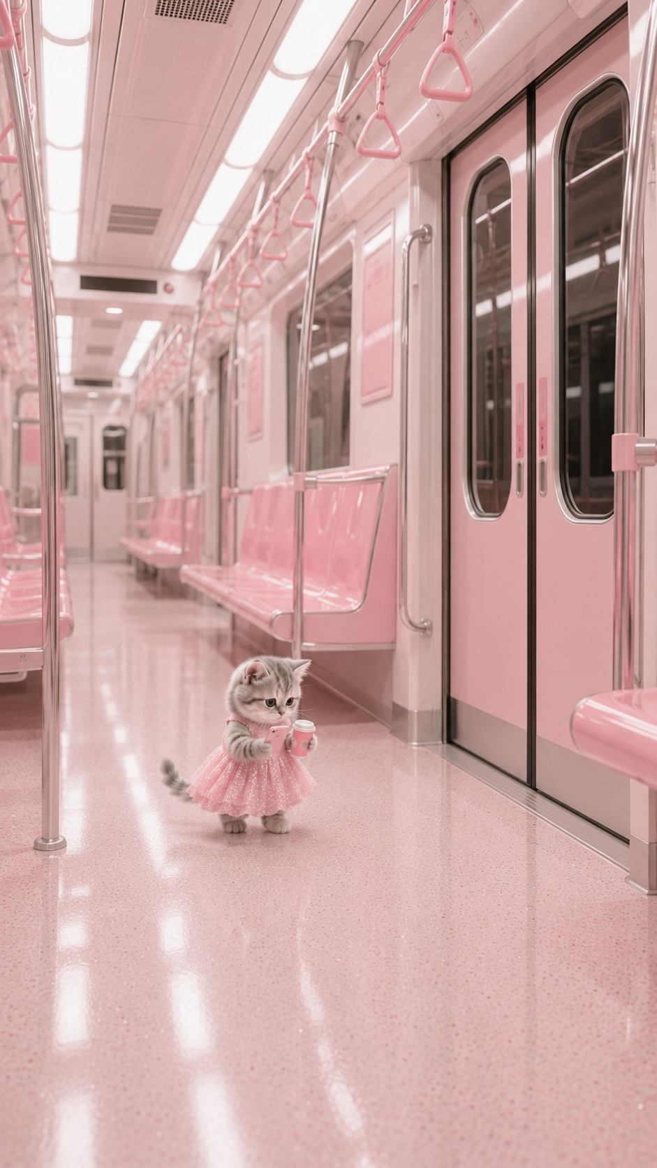 Pink Subway Cat